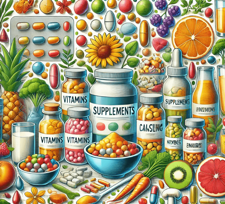 알약, 캡슐, 분말, 액체 등 다양한 형태의 건강보조식품