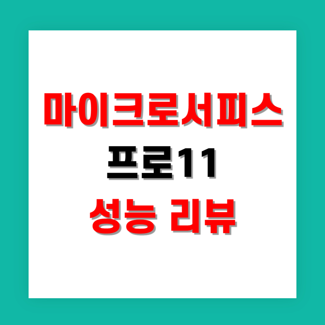 마이크로서피스 프로11 성능 리뷰