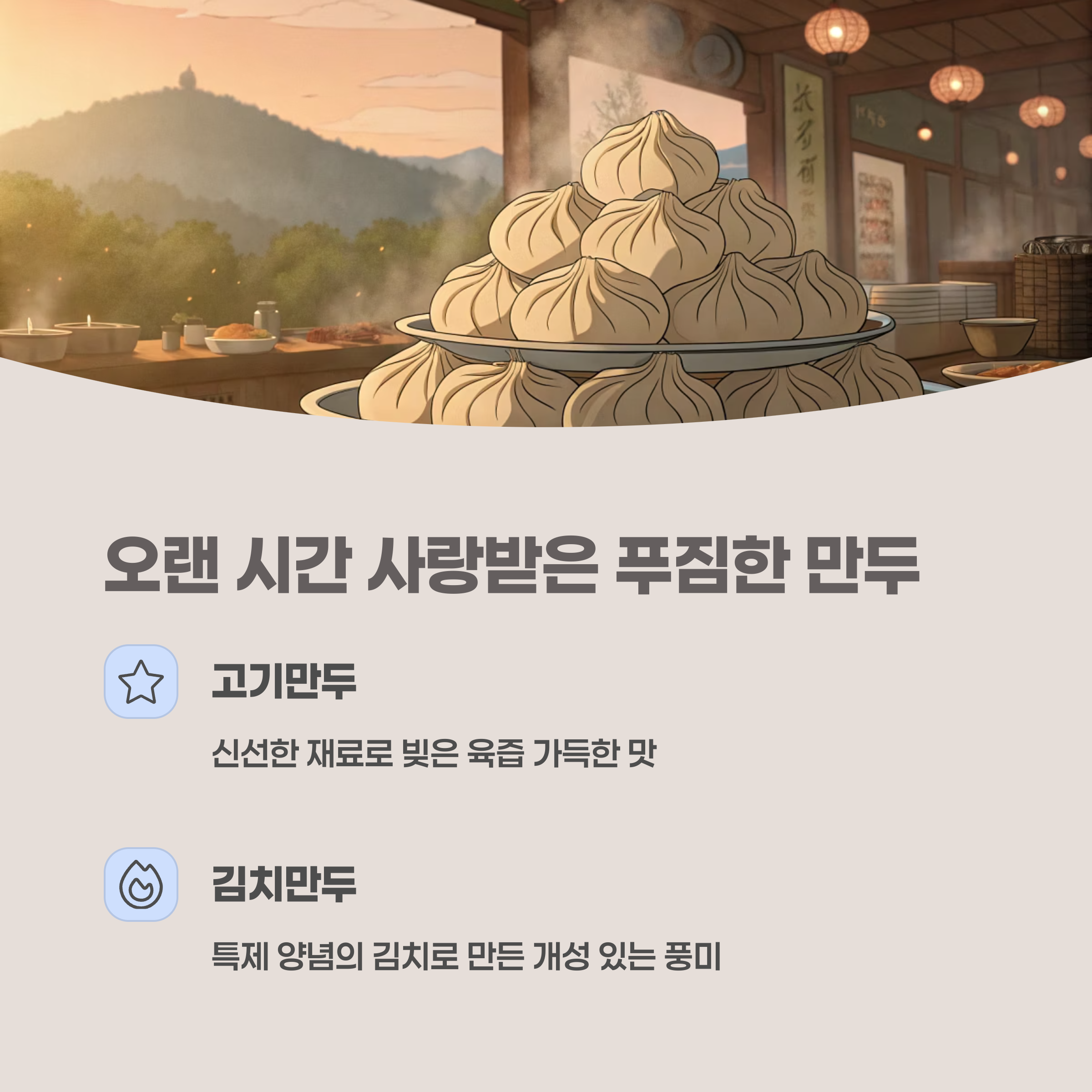 고기만두와 김치만두