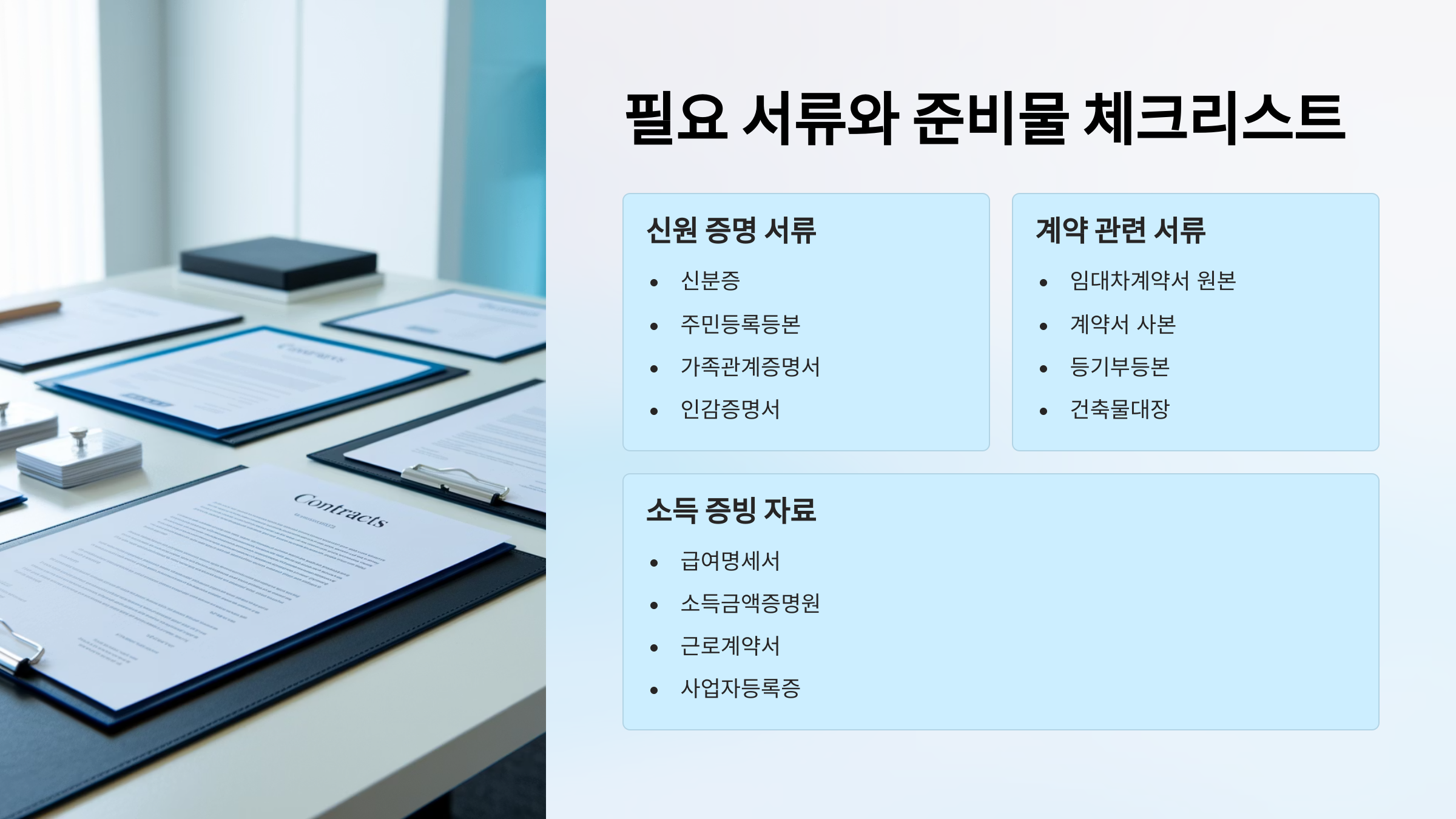 필요 서류와 준비물 체크리스트