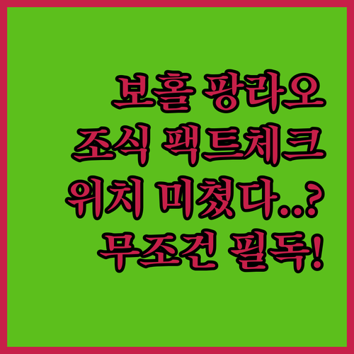 보홀 팡라오 리조트 위치와 조식 시설..