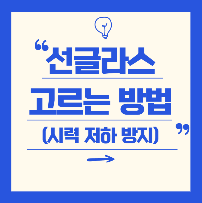 선글라스 고르는 법