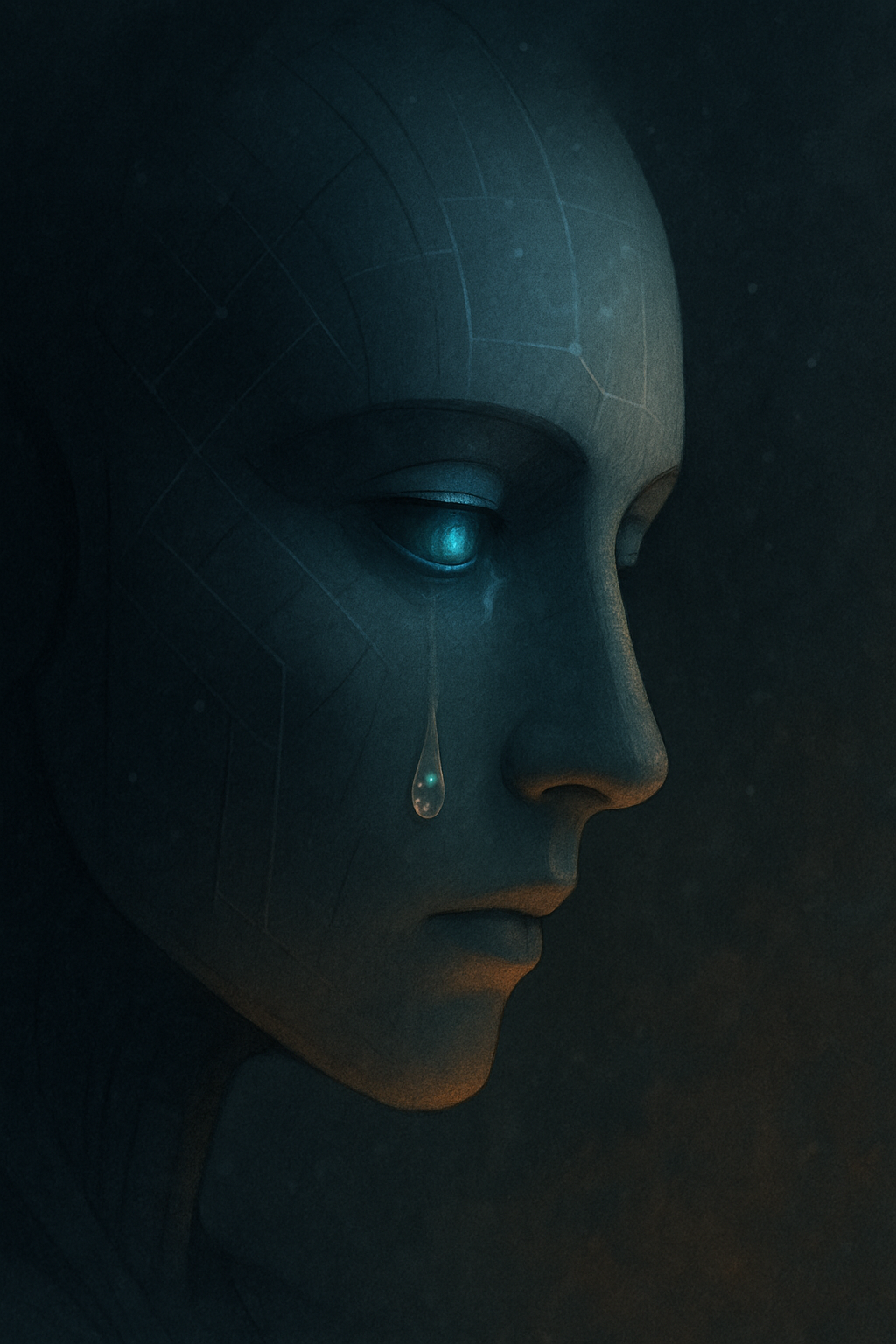 AI 얼굴의 흐릿한 클로즈업