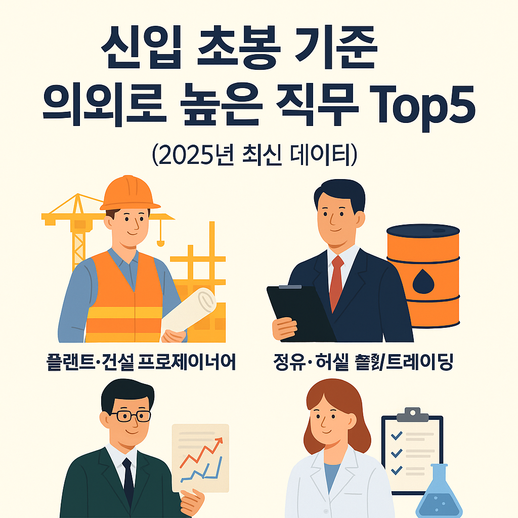 신입 초봉 기준 의외로 높은 직무 Top5