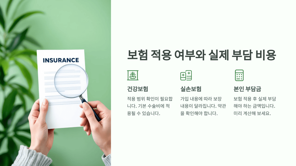 보험 적용 여부와 실제 부담 비용