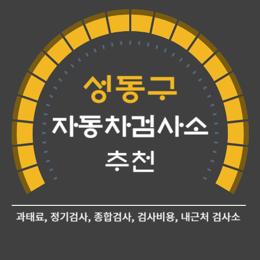 성동구 자동차 검사소 예약 BEST5 ❘ 검사비용 영업시간 토요일 준비물 총정리