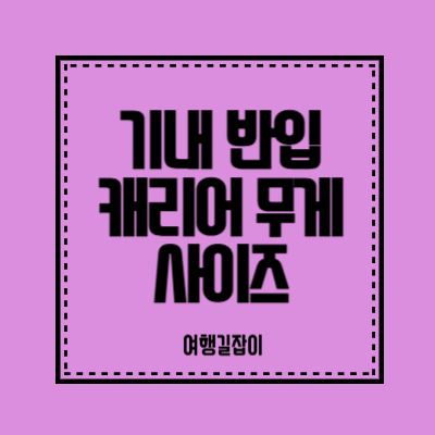 기내 반입 캐리어 무게와 사이즈