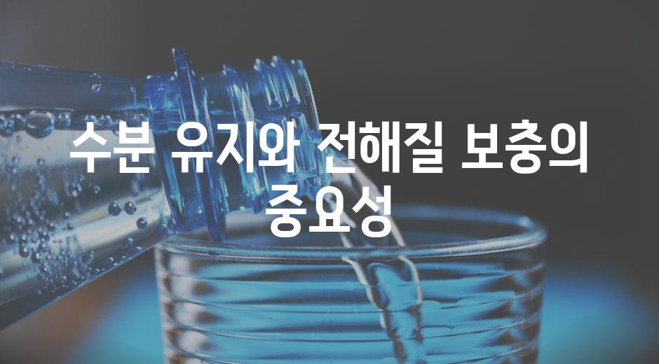 수분 유지와 전해질 보충의 중요성