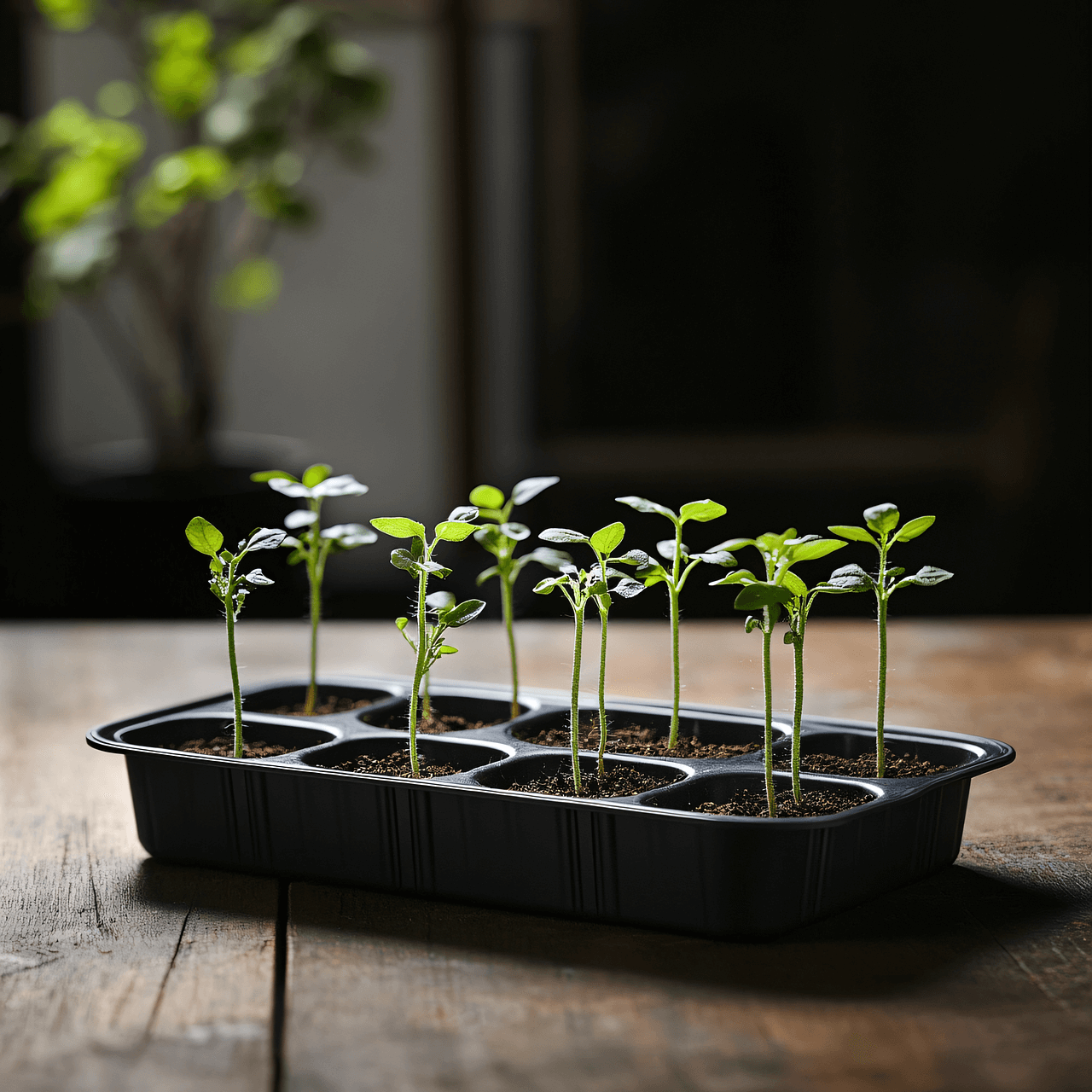 트레이에 심겨있는 작물 새순