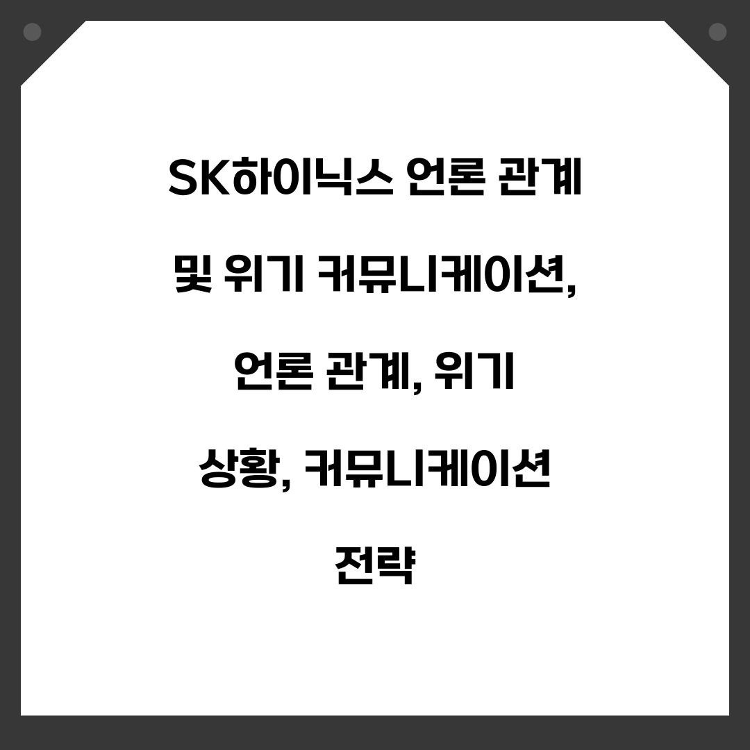 SK하이닉스 언론 관계 및 위기 커뮤니케이션