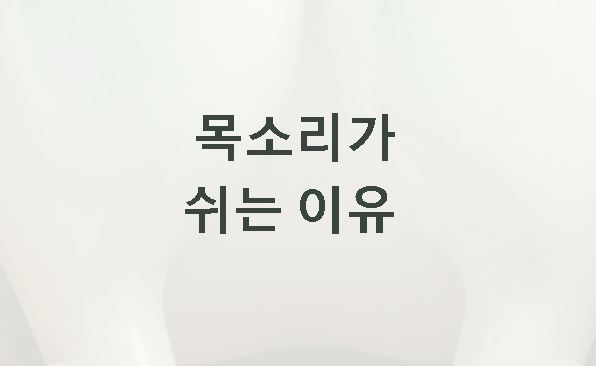 목소리가 쉬는 이유