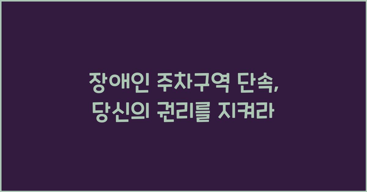 장애인 주차구역 단속