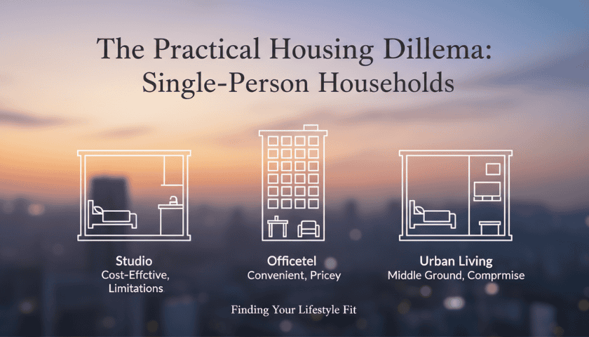 비혼 1인가구의 주거 선택 전략: 원룸 vs 오피스텔 vs 도시형생활주택