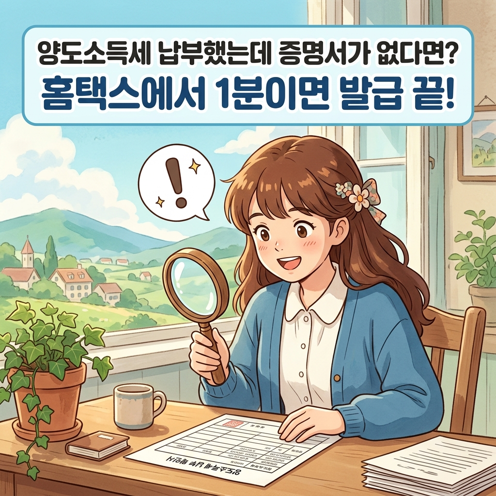2026년 홈택스 양도소득세 납부확인서 발급 방법 및 신고 내역 조회