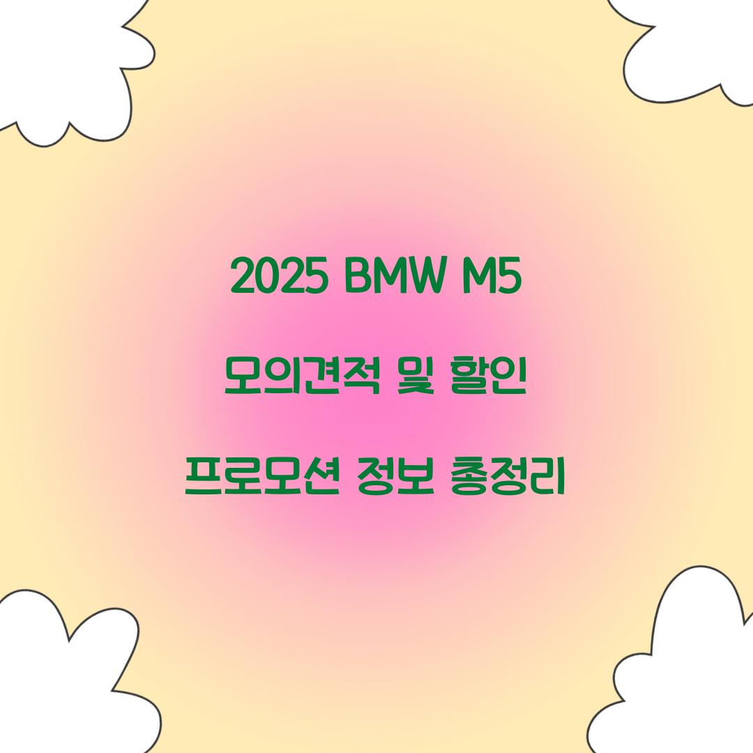 2025 BMW M5 모의견적