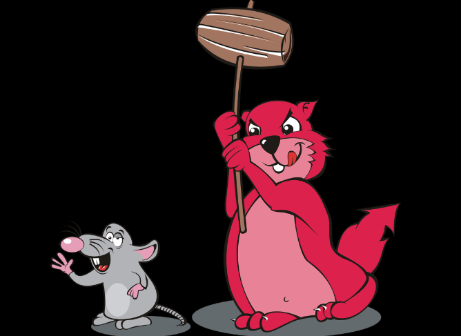 쥐를 노리고 있는 고양이 그림