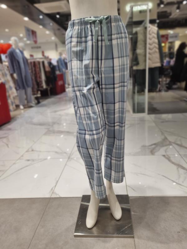 애니바디 공용 면 9부 팬츠-체크 ANLB23W02