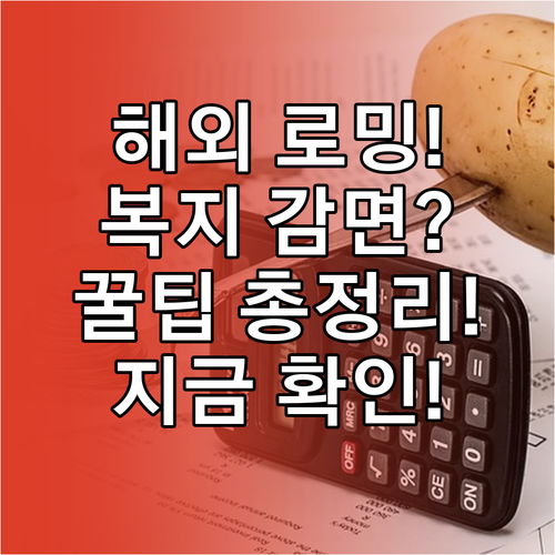 해외 로밍 복지감면 혜택, 적용 범위..