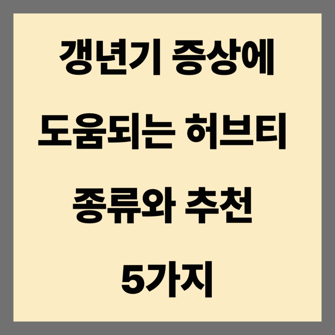갱년기 여성에게 추천하는 천연 허브 티 5가지