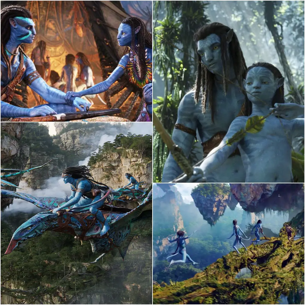 아바타 물의 길 영화 초반부 숲에서 생활하는 제이크 가족들