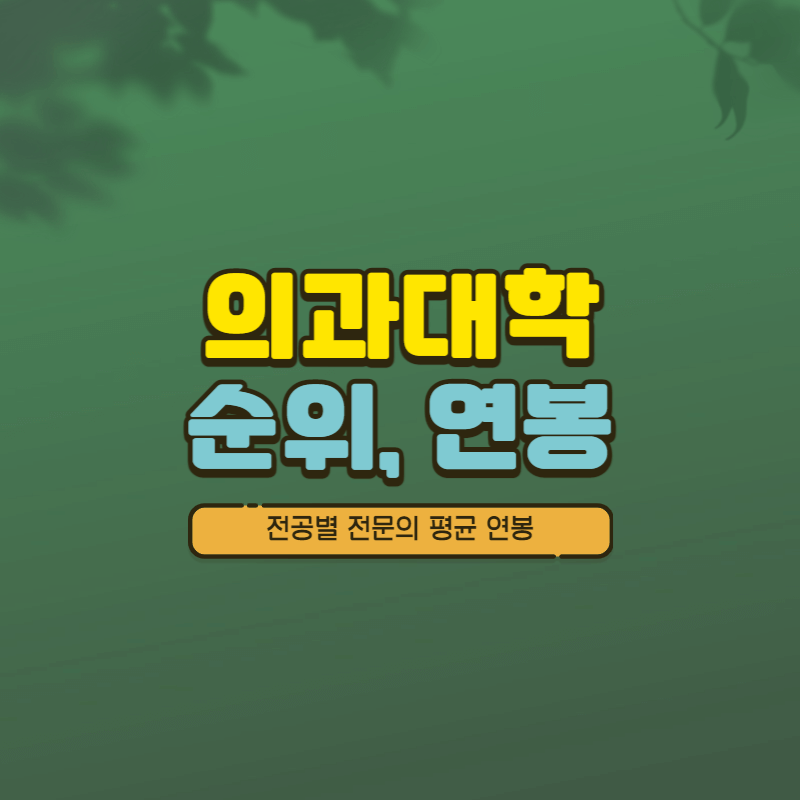 의과대학순위전공별전문의평균연봉 썸네일이미지