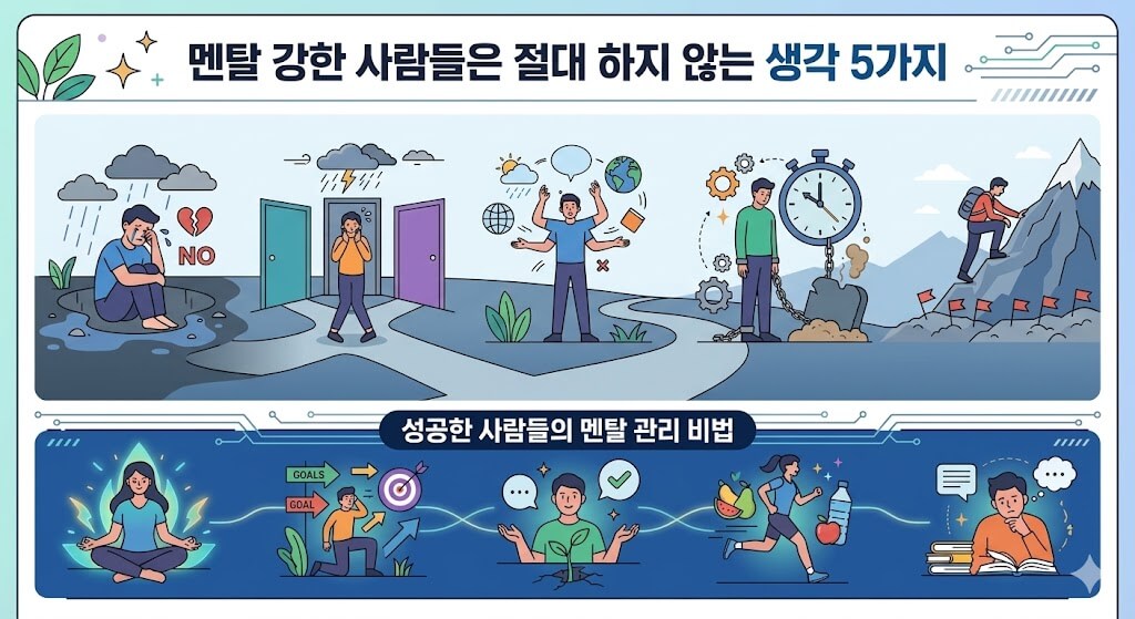 멘탈 강한 사람들은 절대 하지 않는 생각 5가지 이미지