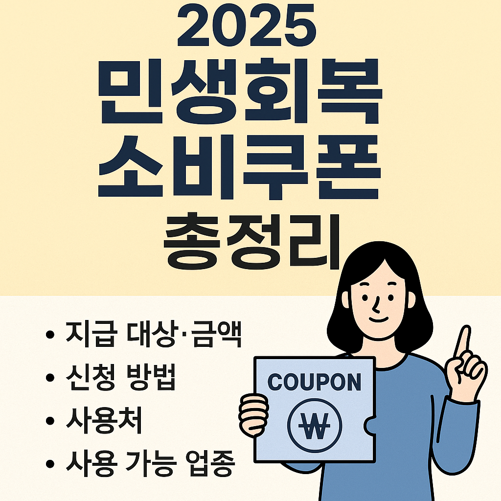 2025 민생회복 소비쿠폰 총정리|최대 52만원 지급 대상·신청방법·사용처 안내