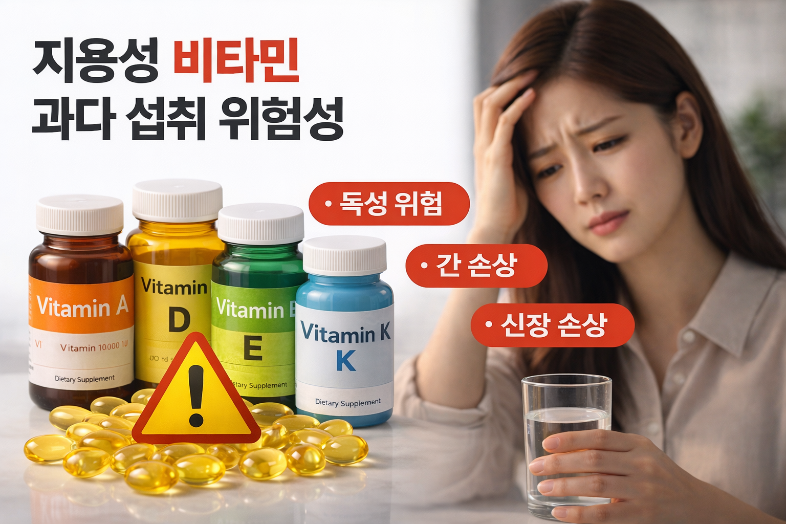 지용성 비타민 과다섭취 위험성 이미지