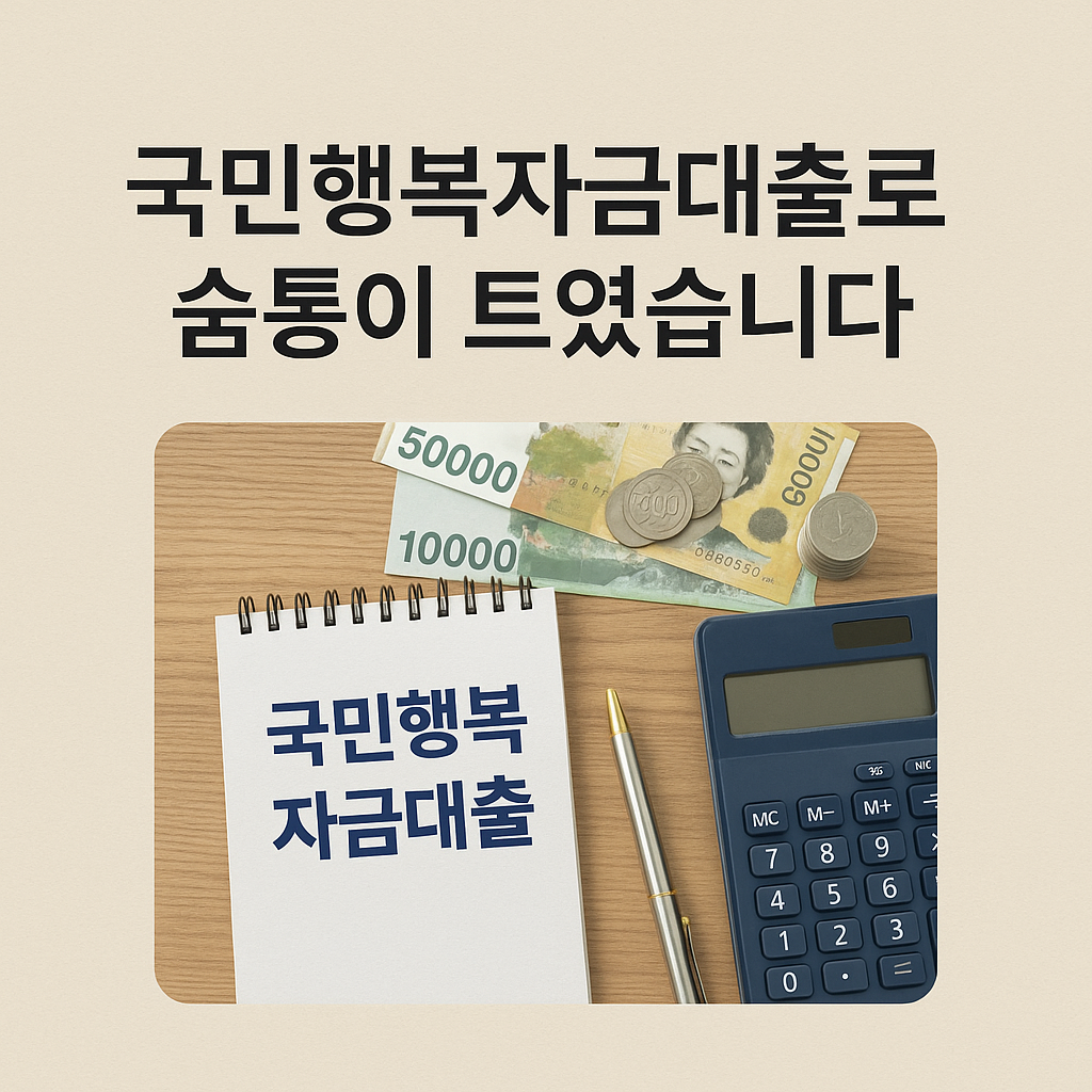 국민행복자금대출로 숨통이 트였습니다