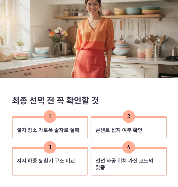주방 환경에 맞는 최종 선택 정리