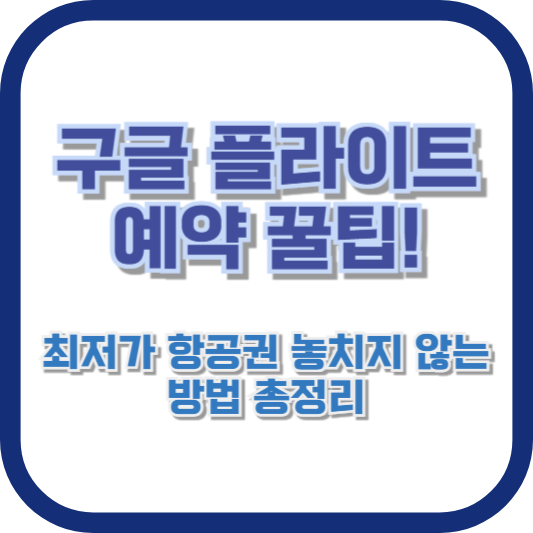 구글 플라이트 예약 꿀팁! 최저가 항공권 놓치지 않는 방법 총정리