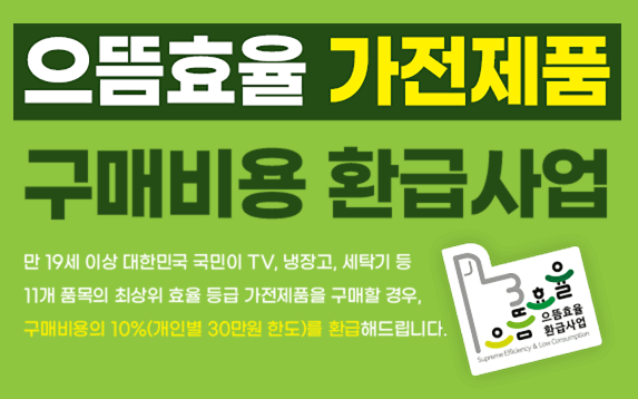 2025 으뜸효율 가전 환급 신청 대상제품 (+최대 30만원)