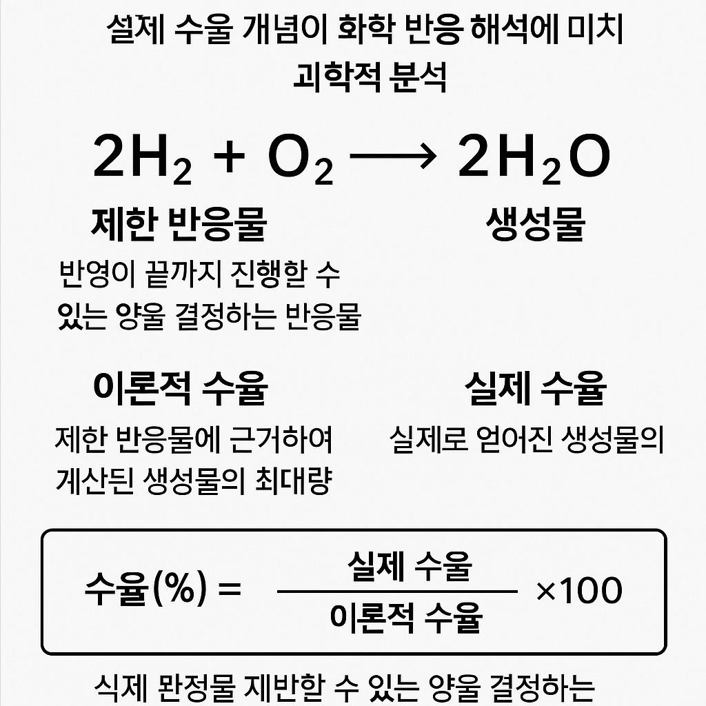 제한 반응물과 이론적 수율 및 실제 수율 개념이 화학 반응 해석에 미치는 과학적 분석