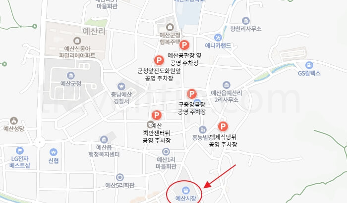 예산시장주변공영주차장바로가기