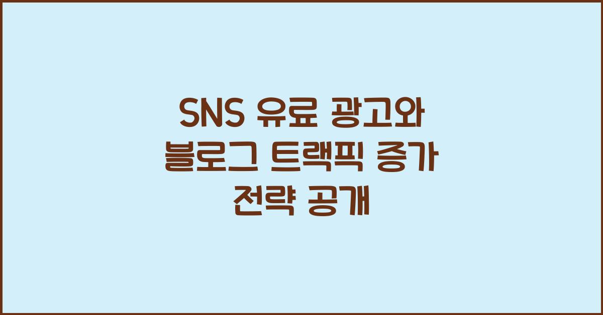 SNS 유료 광고와 블로그 트래픽