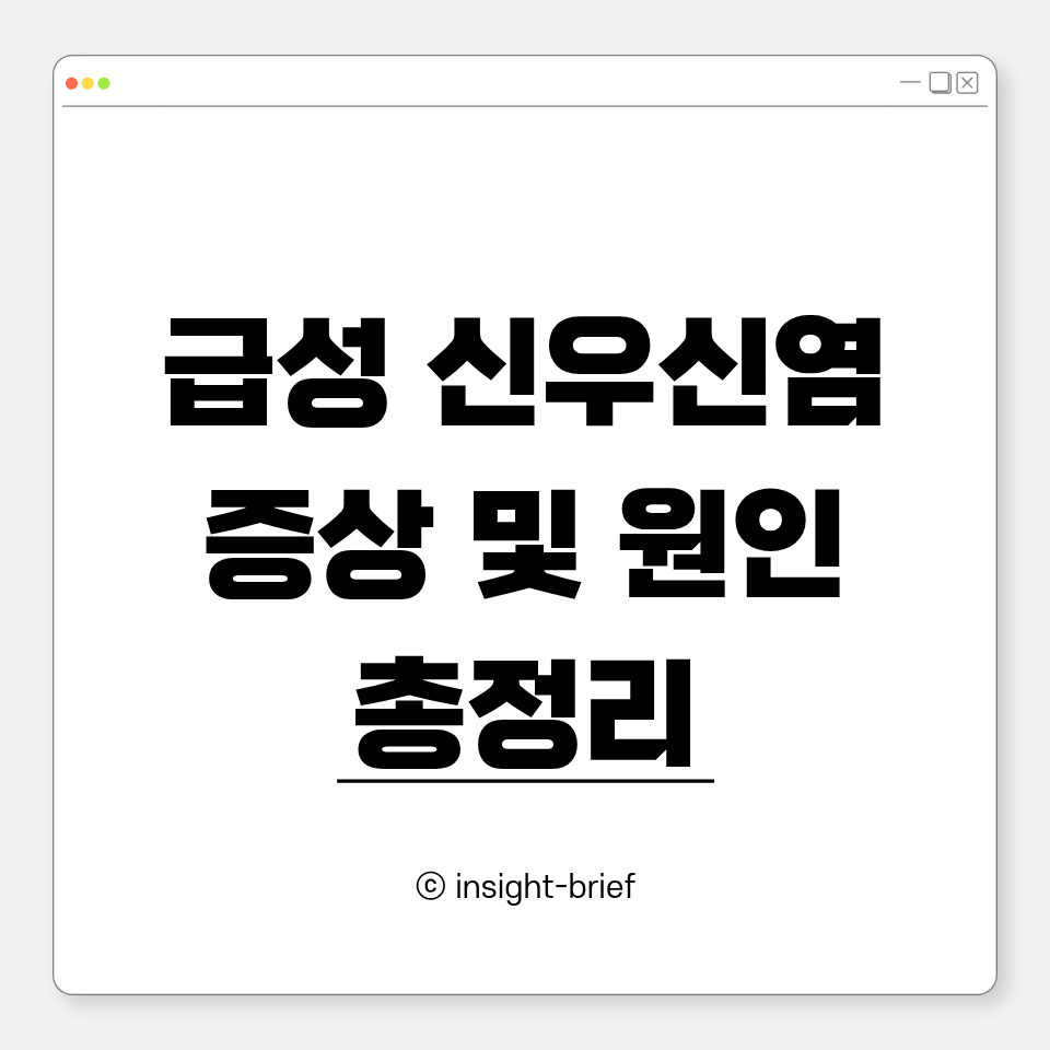 급성 신우신염 증상 및 원인 총정리