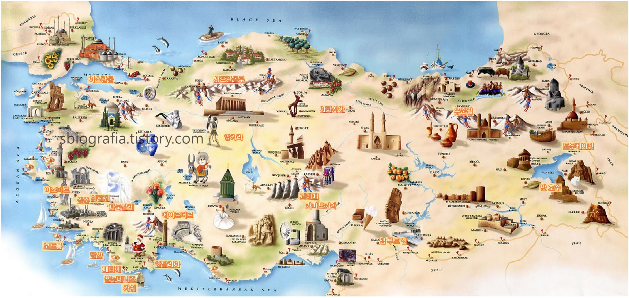 터키 여행 지도