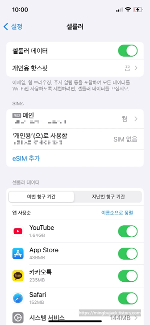 eSIM 설치 완료 화면