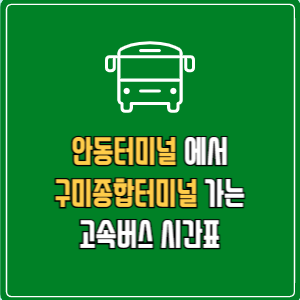 안동터미널에서 구미종합터미널 고속버스 시간표 요금 예매