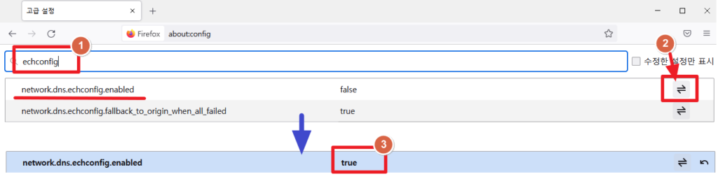 Firefox로 차단된 사이트 접속하는 방법 (ESNI설정 및 ECH설정)