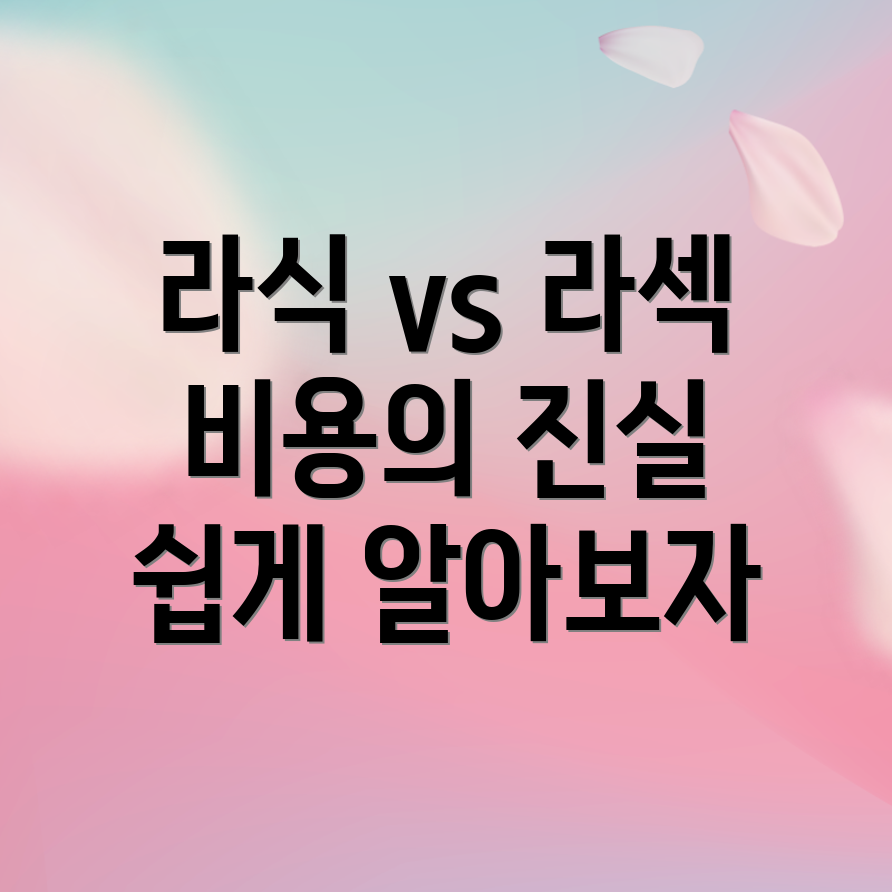 라식과 라섹 비용