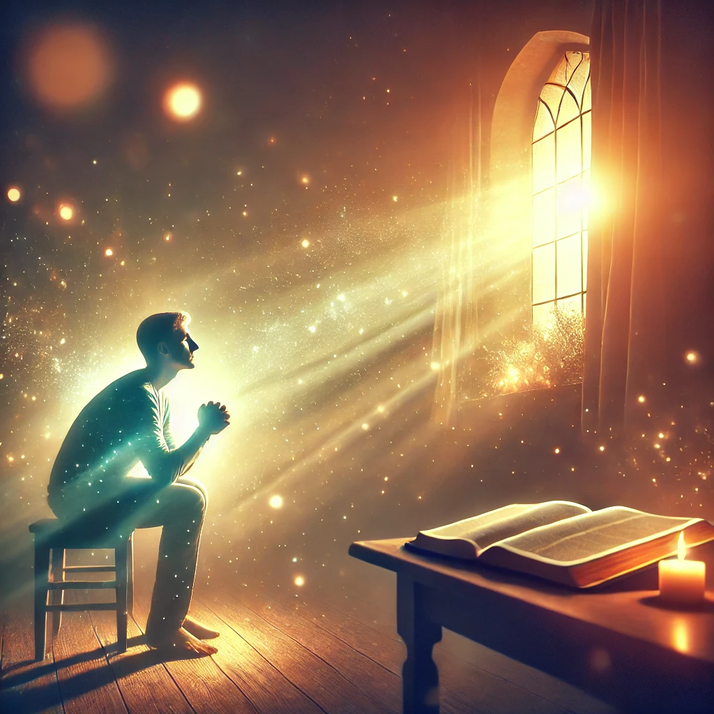 믿음과 소망, 보이지 않는 것에 대한 확신을 생각하며 묵상하는 모습을 담은 그림이 완성되었습니다.