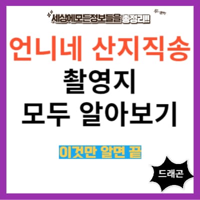 언니네 산지직송 촬영지 모두알아보기