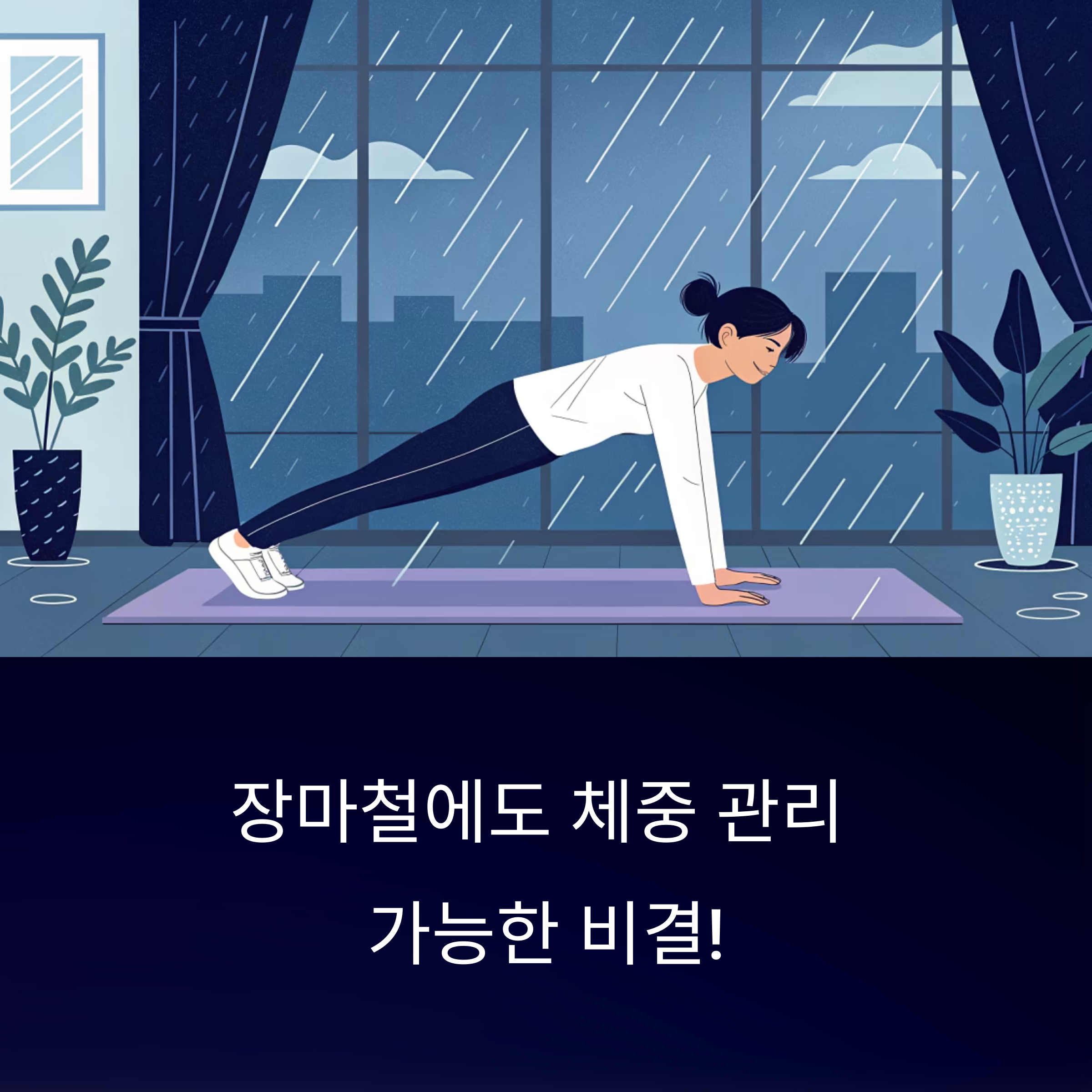 장마철에도 체중을 지키는 비결: 실내 운동과 식단으로 건강한 여름 만들기