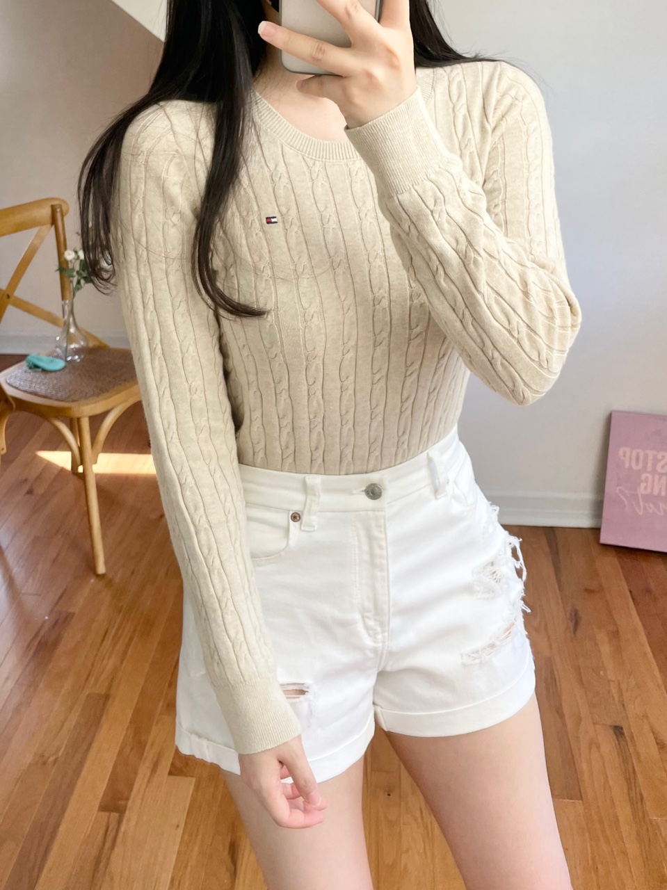 타미힐피거 여성 NEW 케이블 니트 스웨터 6컬러