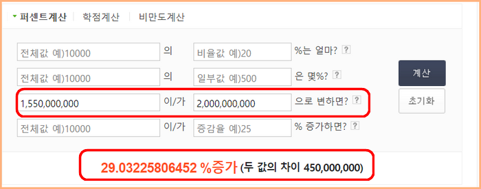퍼센트 계산기