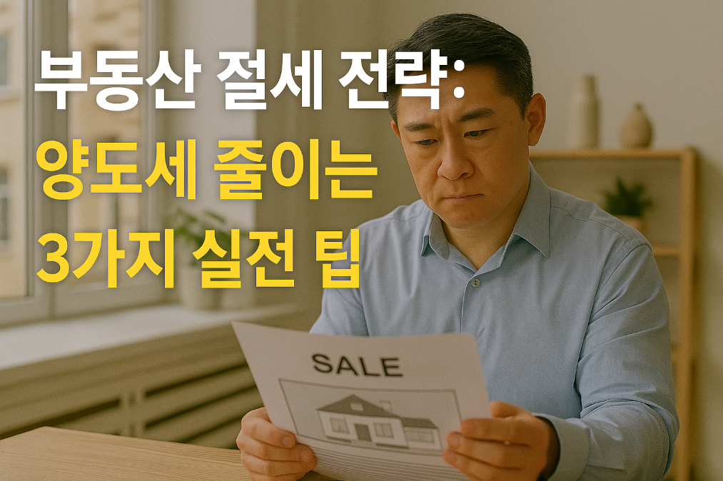 부동산 절세 전략: 양도세 줄이는 3가지 실전 팁