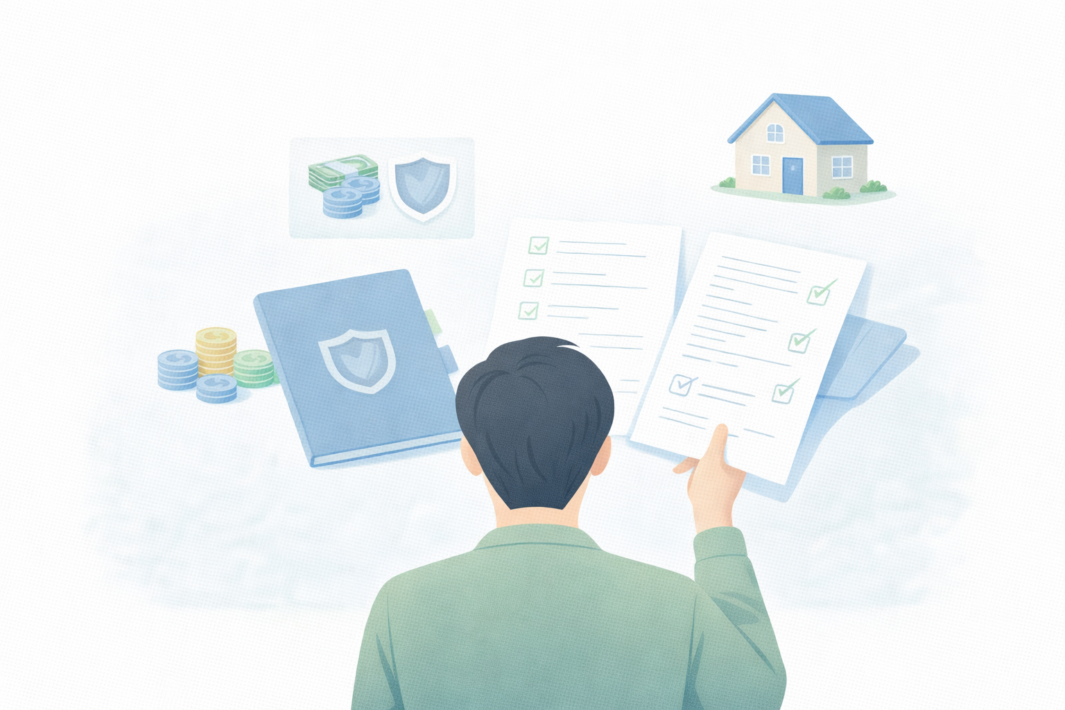 생애최초 주택구입자금 대출 신청 전 자격과 서류를 점검하는 이미지