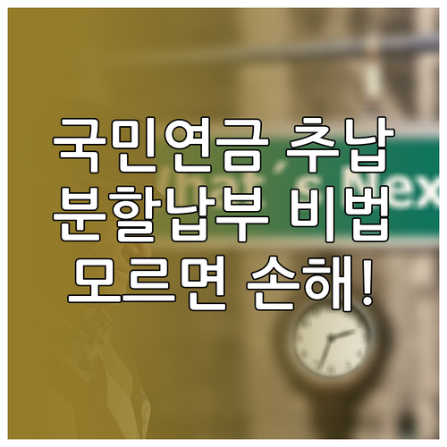 국민연금 추납 보험료 분할 납부 방법..
