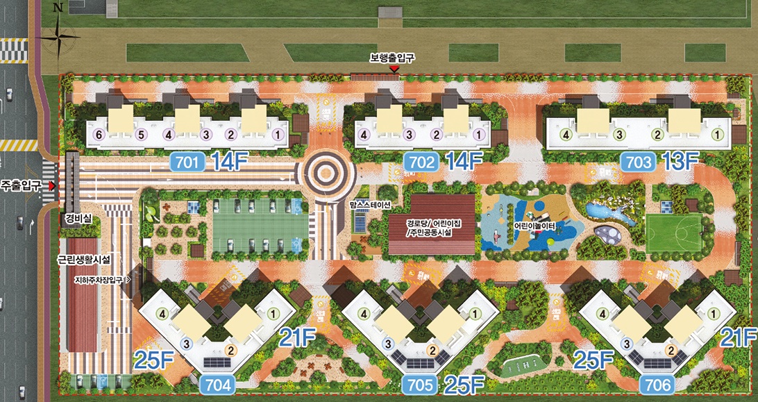 신항 마린 애시앙 동･호수 배치 조감도